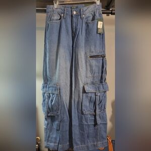 Wild Fable Blue Cargo Jeans Relaxed Fit